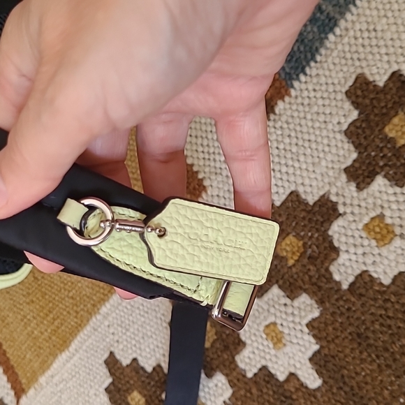 Coach Court Mini Pebble Leather Backpack Bag Lime green C8603 - Picture 4 of 8